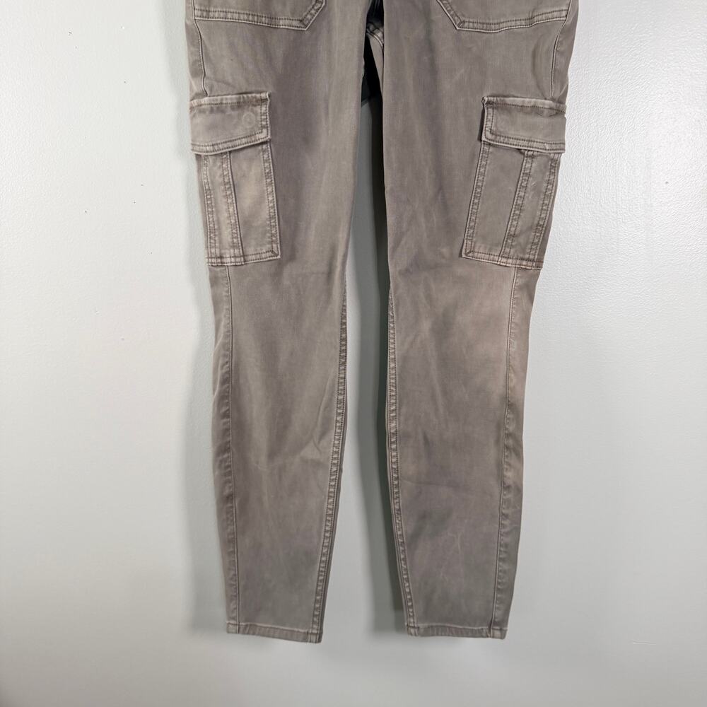 Spanx Twill Skinny Ankle Cargo Pants Green Stretch High Waist Womens Size L - Picture 5 of 10
